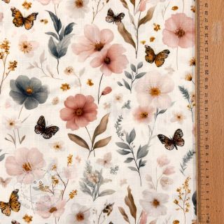 Viskosestoff leinen Flower sea design D