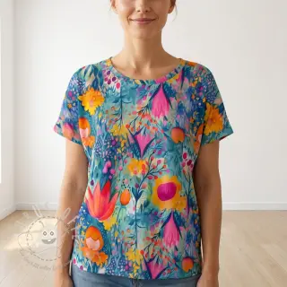 Jersey VISCOSE LYCRA HEAVY Tulips design E