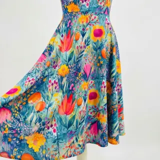 Jersey VISCOSE LYCRA HEAVY Tulips design E