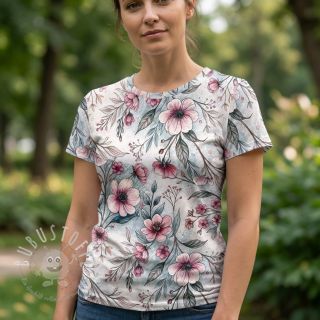 Jersey VISCOSE LYCRA HEAVY Classic flowers design D