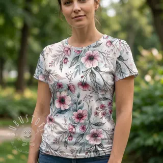 Jersey VISCOSE LYCRA HEAVY Classic flowers design D