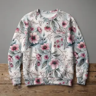 Jersey VISCOSE LYCRA HEAVY Classic flowers design D
