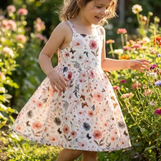 Viskosestoff leinen Flower sea design D