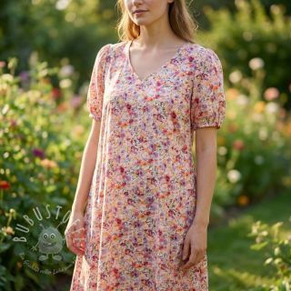 Viskosestoff leinen Floral design C