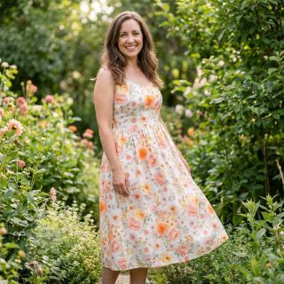 Viskosestoff leinen Floral design A