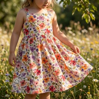 Viskosestoff leinen Floral design B