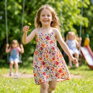 Viskosestoff leinen Floral design B