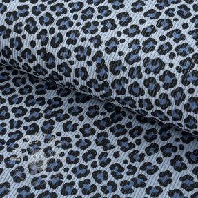 Cord STRETCH Little Leopard old blue