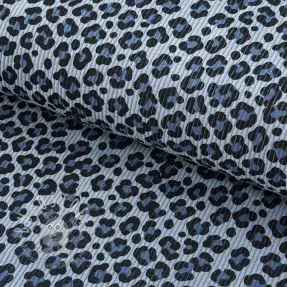 Cord STRETCH Little Leopard old blue