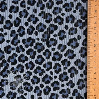 Cord STRETCH Little Leopard old blue