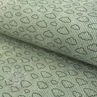Cord STRETCH Little clouds old green