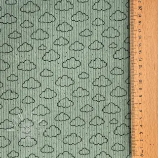 Cord STRETCH Little clouds old green