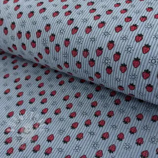 Cord STRETCH Little strawberries old blue