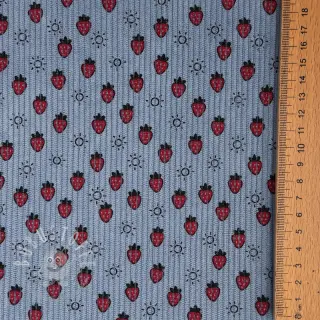 Cord STRETCH Little strawberries old blue