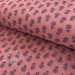 Cord STRETCH Little flower old pink