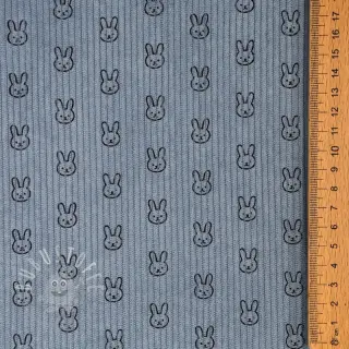 Cord STRETCH Little bunny old blue