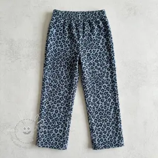 Cord STRETCH Little Leopard old blue