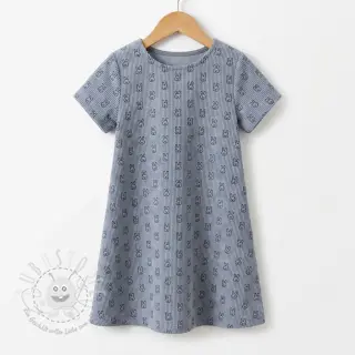 Cord STRETCH Little bunny old blue