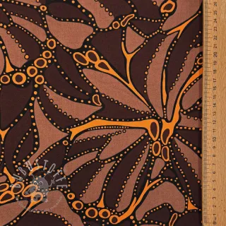 Baumwollstoff SATIN Abstract dark brown