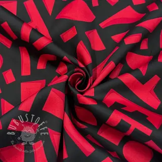 Baumwollstoff SATIN Geometric dark red