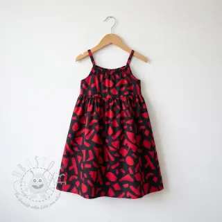Baumwollstoff SATIN Geometric dark red