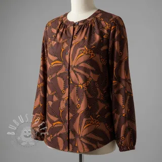 Baumwollstoff SATIN Abstract dark brown