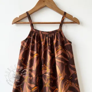 Baumwollstoff SATIN Abstract dark brown
