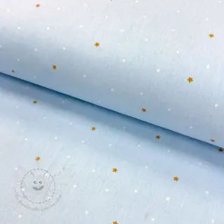Baumwollstoff Sweet bear star light blue ORGANIC
