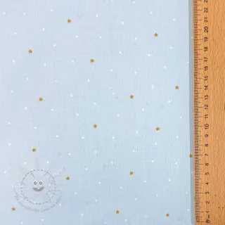 Baumwollstoff Sweet bear star light blue ORGANIC