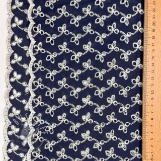 Baumwollstoff EMBROIDERY Rosemary navy