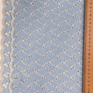 Baumwollstoff EMBROIDERY Rosemary light blue