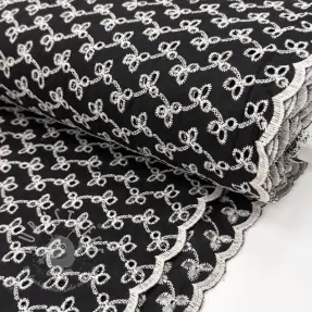 Baumwollstoff EMBROIDERY Rosemary black