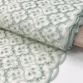Baumwollstoff EMBROIDERY Lilian mint