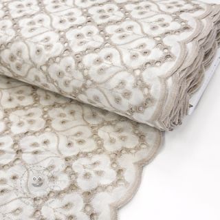 Baumwollstoff EMBROIDERY Lilian natural