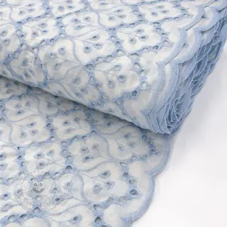 Baumwollstoff EMBROIDERY Lilian blue