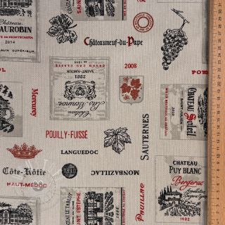 Dekostoff Linenlook Vincennes rouge