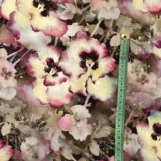 Viskosestoff RADIANCE Viola taupe digital print