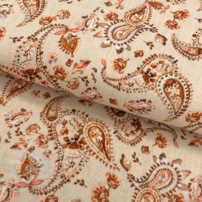 Double gauze/musselin Paisley sand digital print