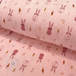 Kuschelfrottee elastisch Bunnies light rose