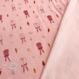 Kuschelfrottee elastisch Bunnies light rose