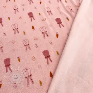 Kuschelfrottee elastisch Bunnies light rose