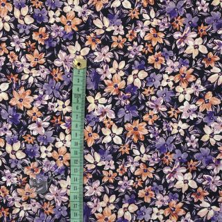 Baumwollstoff Sketched meadow black digital print