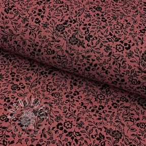 Double gauze/musselin Paisley flowers bordeaux