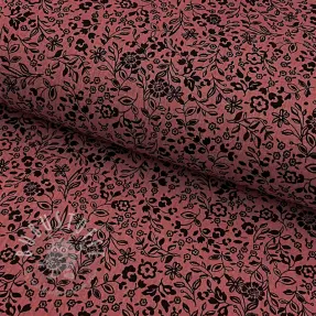 Double gauze/musselin Paisley flowers bordeaux