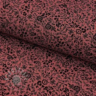 Double gauze/musselin Paisley flowers bordeaux