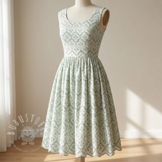 Baumwollstoff EMBROIDERY Lilian mint