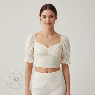 Baumwollstoff EMBROIDERY Rosemary white