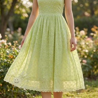 Baumwollstoff EMBROIDERY Rosemary lime