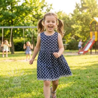 Baumwollstoff EMBROIDERY Rosemary navy