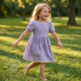 Baumwollstoff EMBROIDERY Rosemary lilac